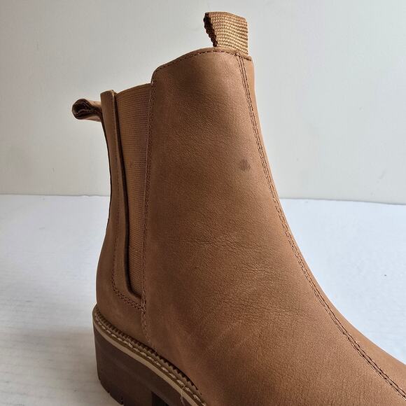 Toms Dakota Boot Womens Size 7.5 Tan Water Resistant Leather - Picture 4 of 7